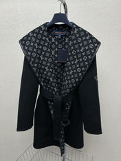 DIOR HOODED COAT IN BLACK WOOL