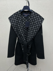 DIOR HOODED COAT IN BLACK WOOL