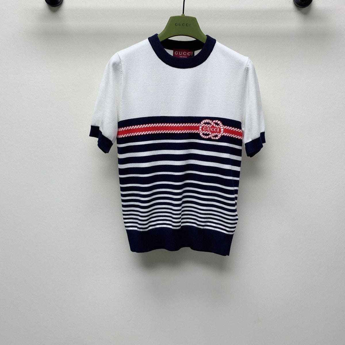 GUCCI SHORT-SLEEVE KNIT TOP 253099