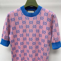 GUCCI SHORT-SLEEVE KNIT TOP 257395