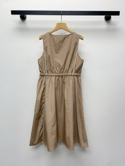 MIUMIU DRAWSTRING WAIST BLAZER DRESS WITH CREW NECK 268044