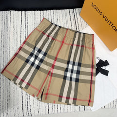 BBR PLAID ELASTIC WAIST STRETCH SHORTS 268061