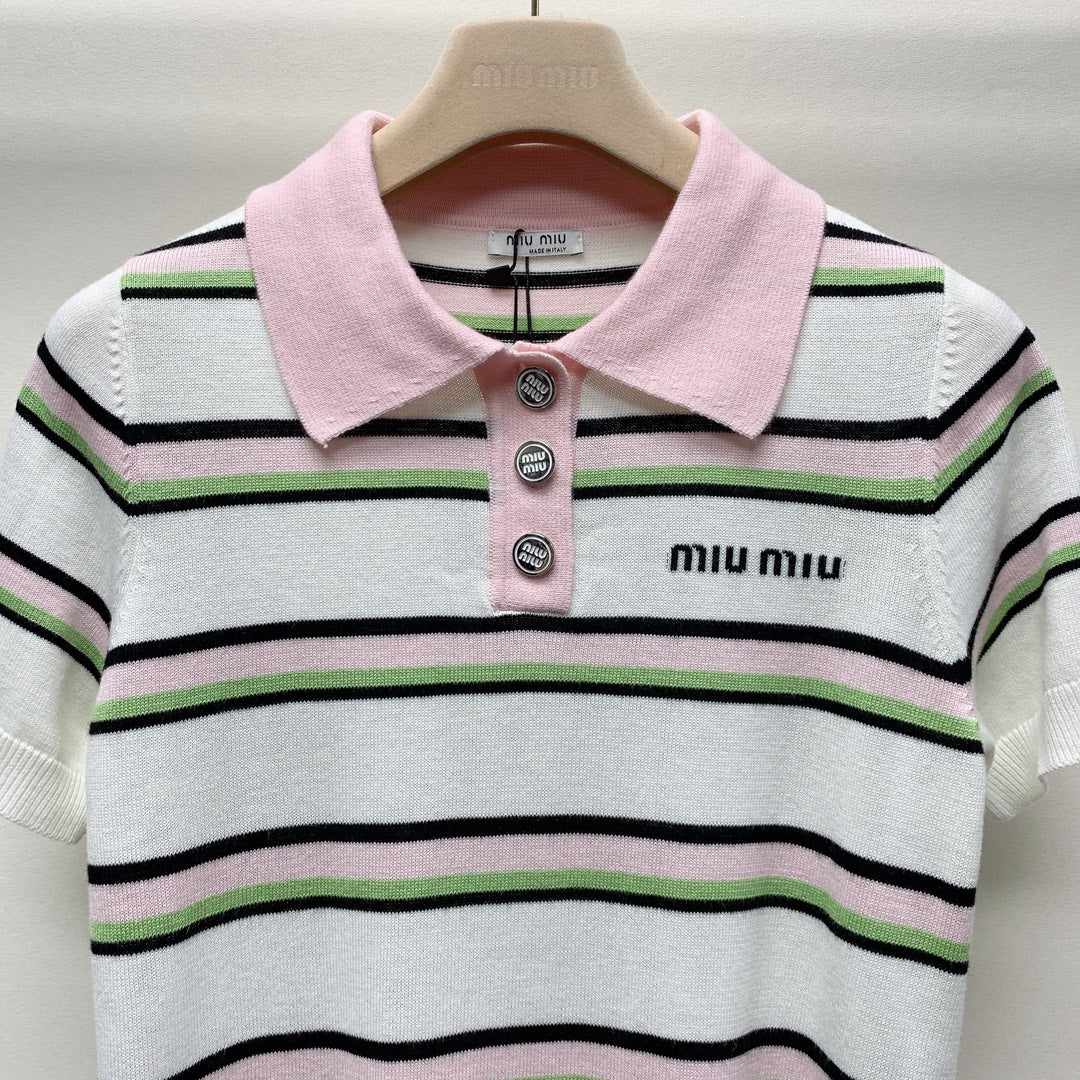 MIUMIU KNIT POLO SHIRT 268104