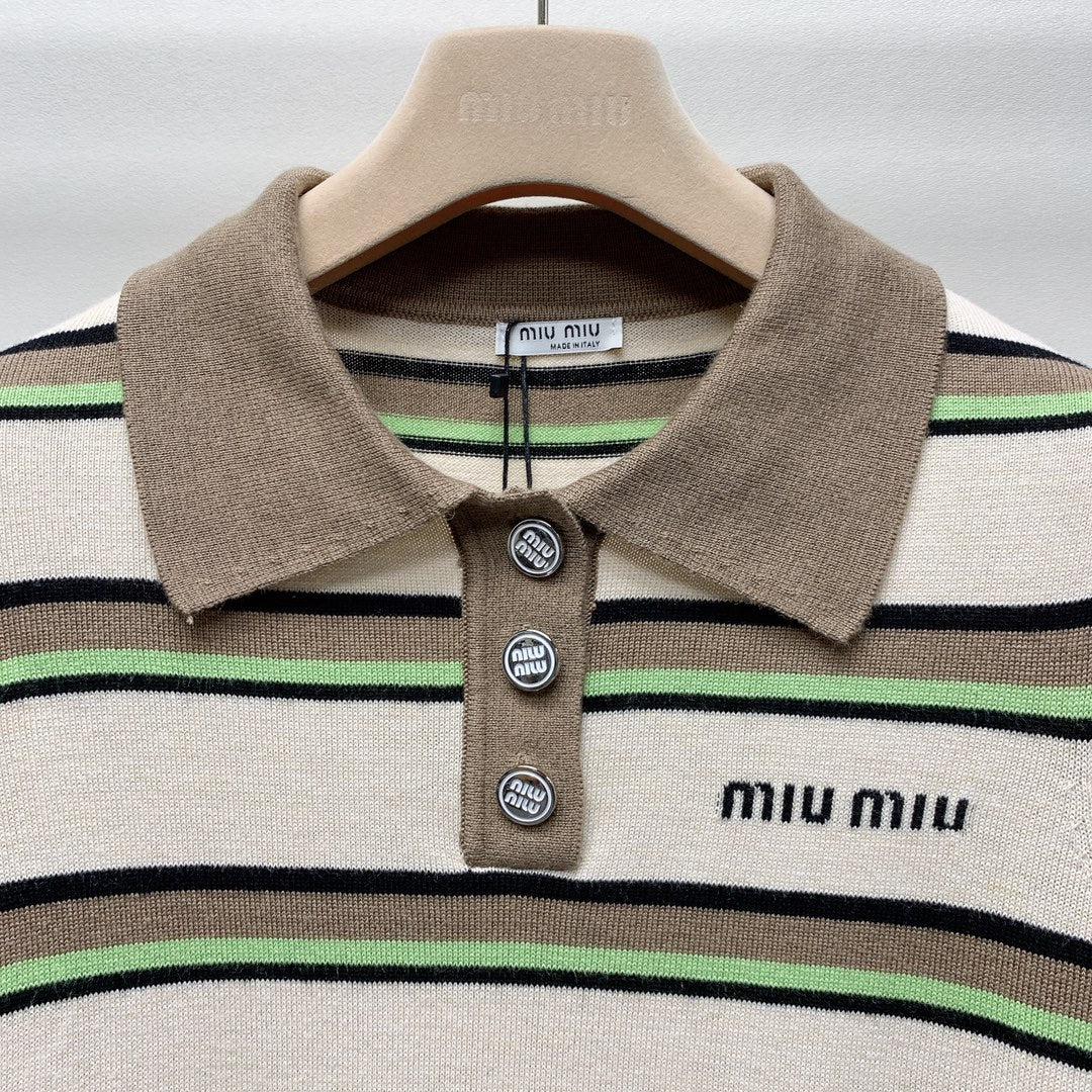 MIUMIU KNIT POLO SHIRT 268105