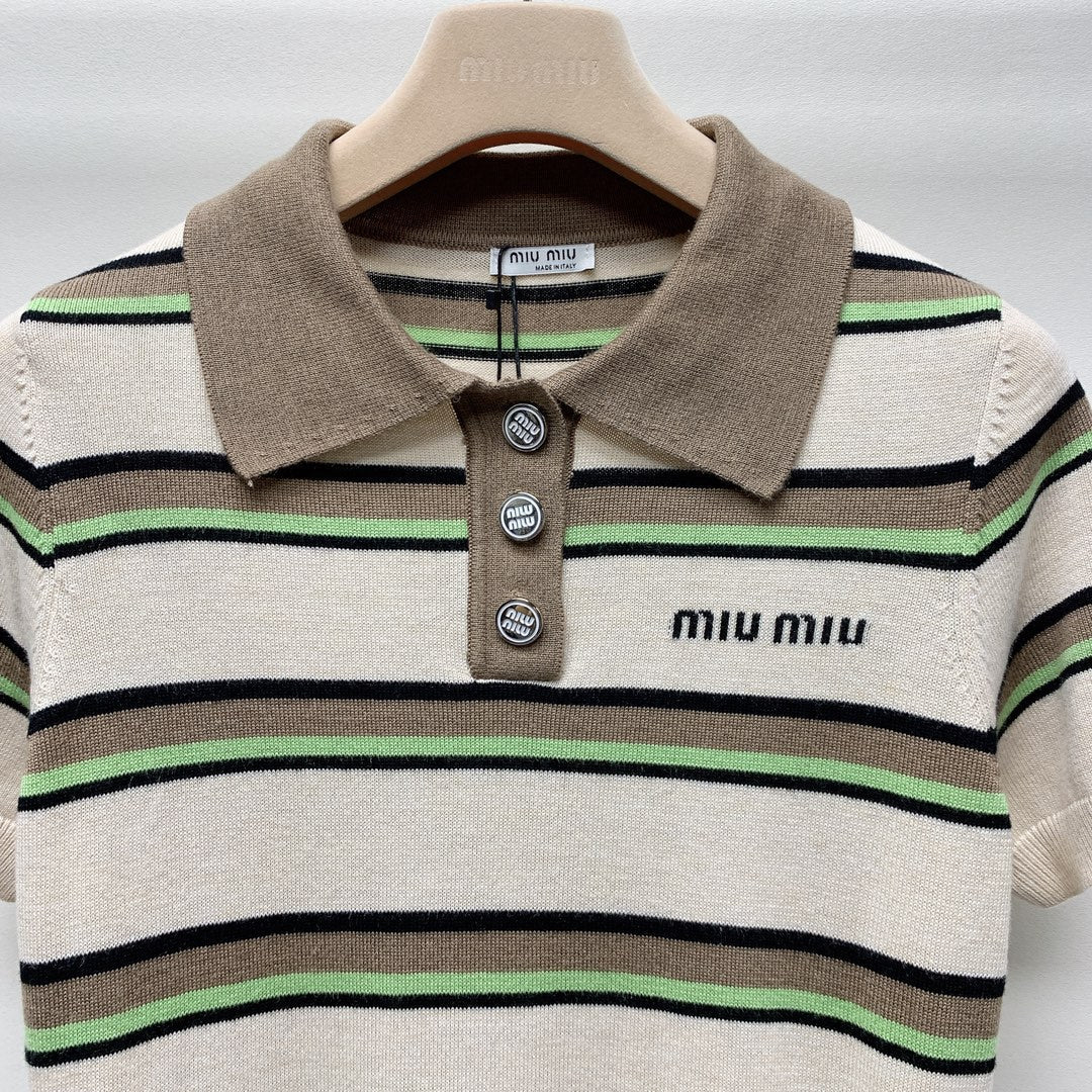 MIUMIU KNIT POLO SHIRT 268105