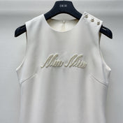 MIUMIU BEADED CREW NECK SHIFT DRESS 268123