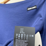 MIUMIU OFF-SHOULDER LOGO T-SHIRT 268133