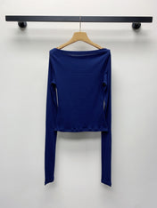 MIUMIU OFF-SHOULDER LOGO T-SHIRT 268133