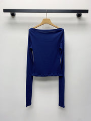 MIUMIU OFF-SHOULDER LOGO T-SHIRT 268133