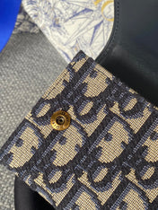 SADDLE LOTUS WALLET 11 IN BLACK MONOGRAM OBLIQUE JACQUARD