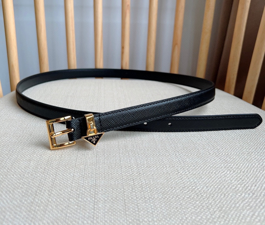 PRADA 25S BELT 15 MM IN BLACK CALFSKIN 571356