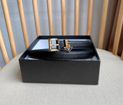 PRADA 25S BELT 15 MM IN BLACK CALFSKIN 571356