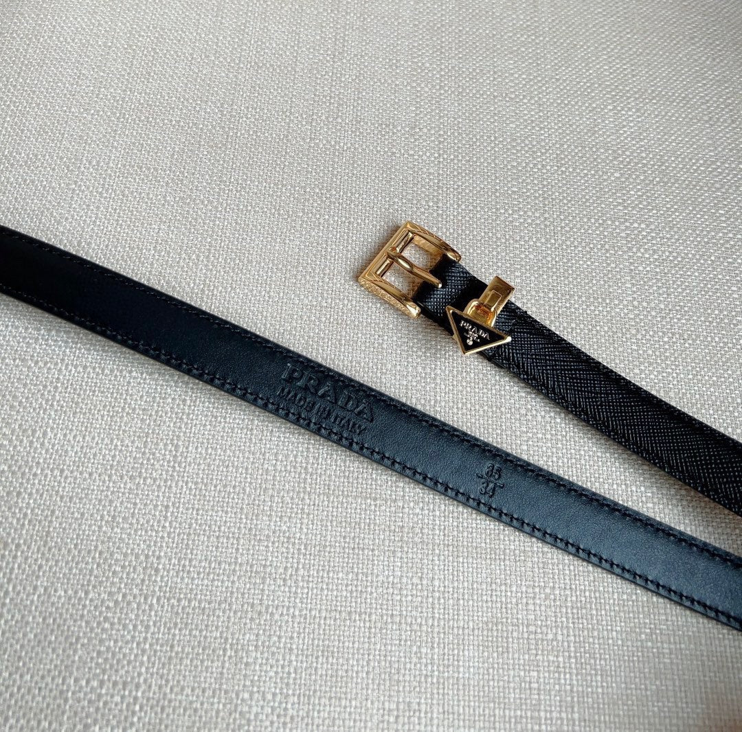PRADA 25S BELT 15 MM IN BLACK CALFSKIN 571356