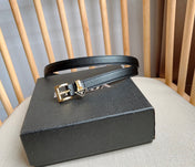 PRADA 25S BELT 15 MM IN BLACK CALFSKIN 571356
