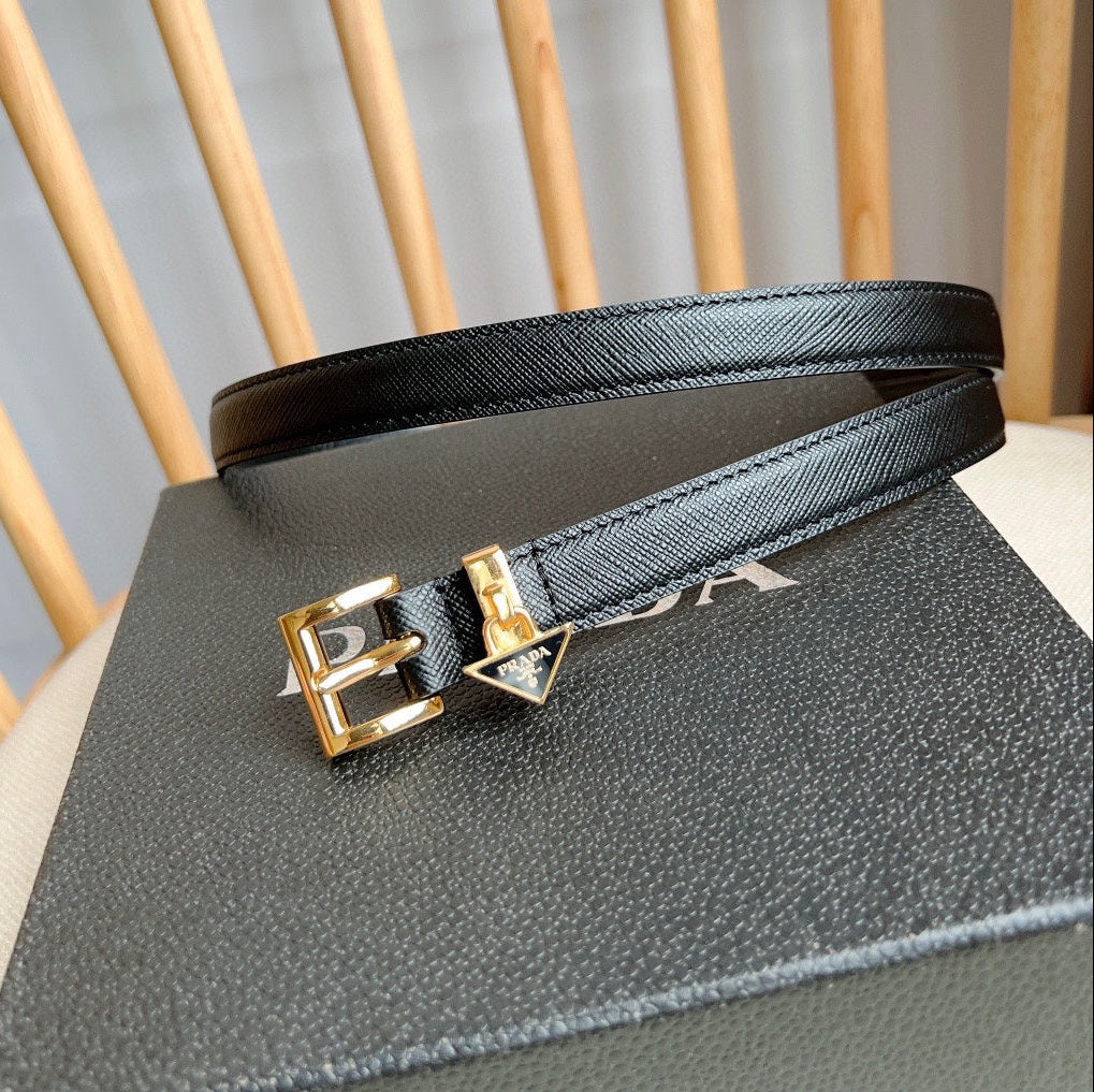 PRADA 25S BELT 15 MM IN BLACK CALFSKIN 571356