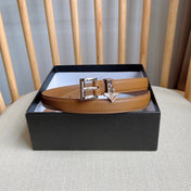 PRADA 25S BELT 15 MM IN BROWN CALFSKIN 571357