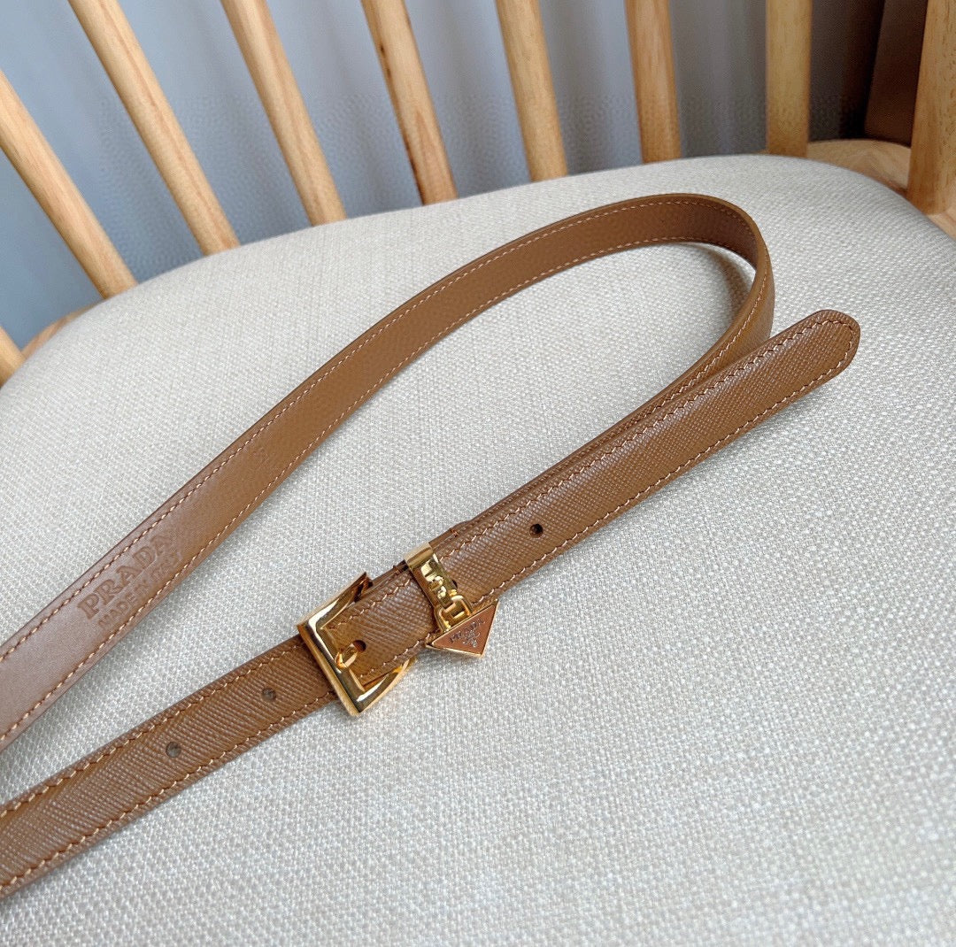 PRADA 25S BELT 15 MM IN BROWN CALFSKIN 571358