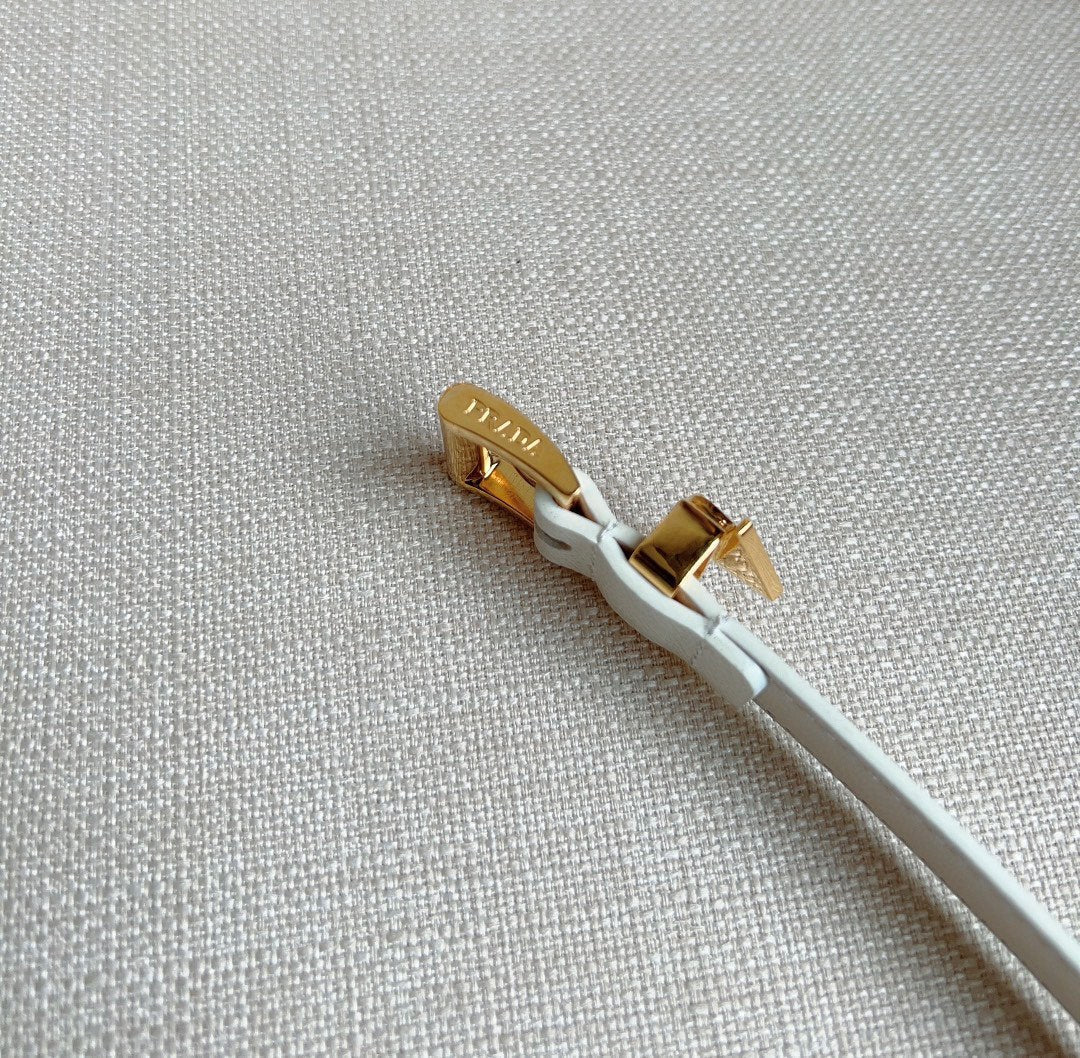 PRADA 25S BELT 15 MM IN WHITE CALFSKIN 571360