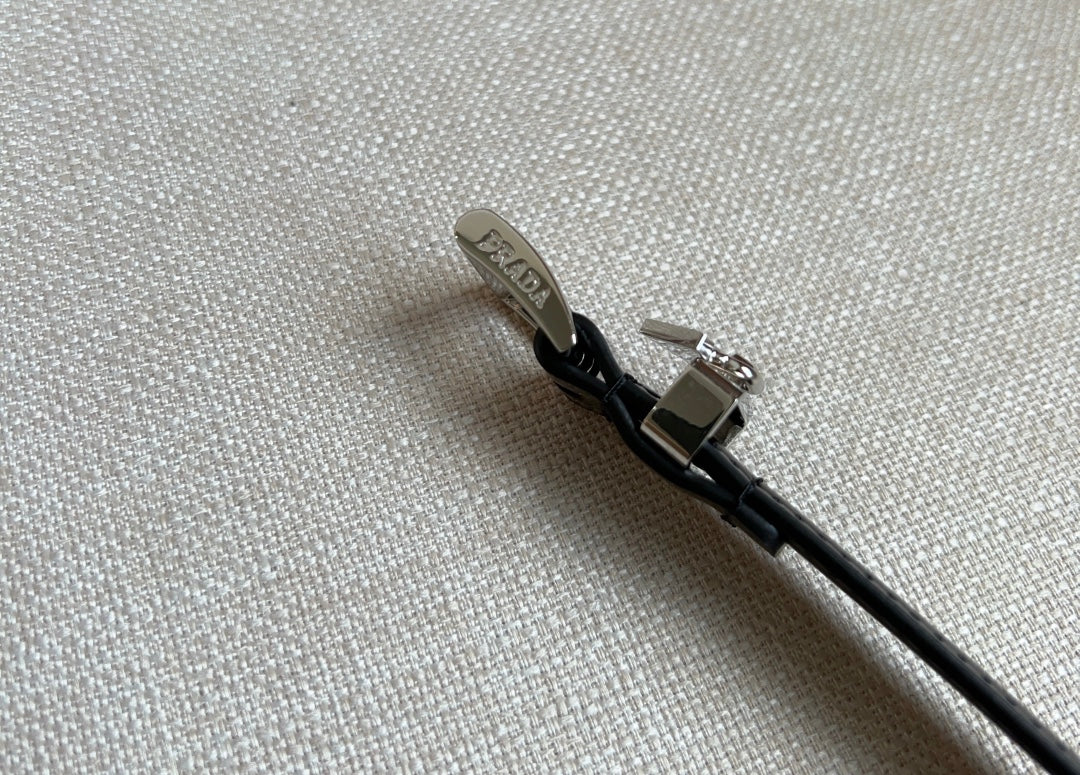 PRADA 25S BELT 15 MM IN BLACK CALFSKIN 571366