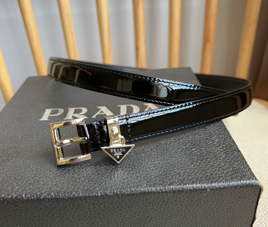 PRADA 25S BELT 15 MM IN BLACK CALFSKIN 571366