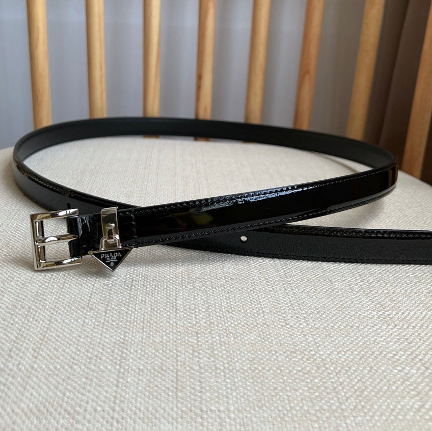 PRADA 25S BELT 15 MM IN BLACK CALFSKIN 571366