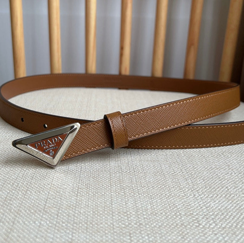 PRADA 25S BELT 20 MM IN BROWN CALFSKIN 571370