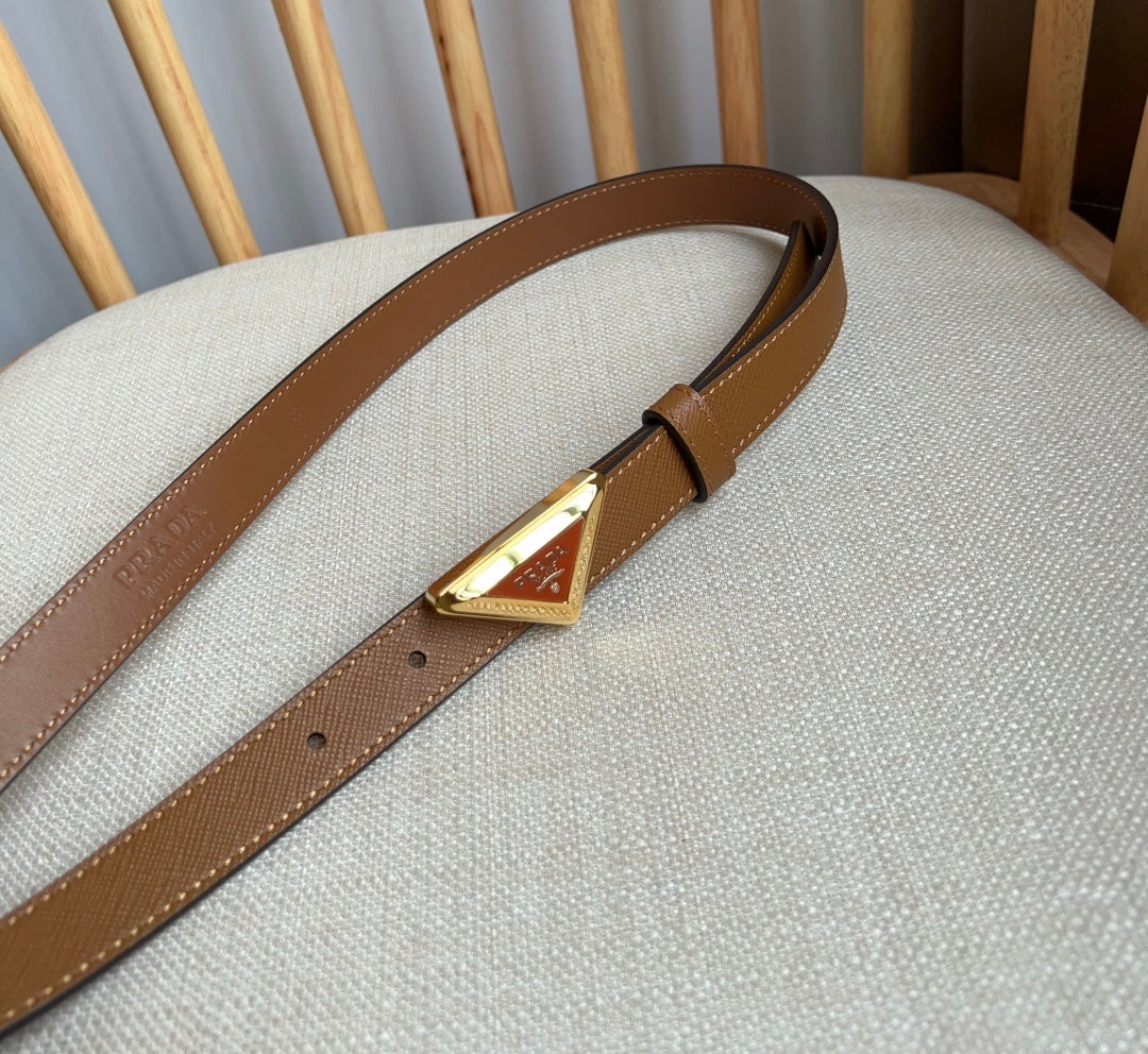 PRADA 25S BELT 20 MM IN BROWN CALFSKIN 571371