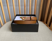 PRADA 25S BELT 20 MM IN BROWN CALFSKIN 571371