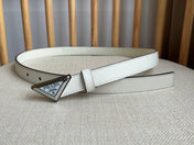 PRADA 25S BELT 20 MM IN WHITE CALFSKIN 571372