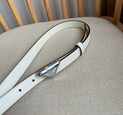 PRADA 25S BELT 20 MM IN WHITE CALFSKIN 571372