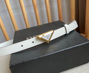 PRADA 25S BELT 20 MM IN WHITE CALFSKIN 571373