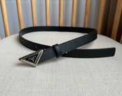 PRADA 25S BELT 20 MM IN BLACK CALFSKIN 571377