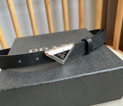 PRADA 25S BELT 20 MM IN BLACK CALFSKIN 571377