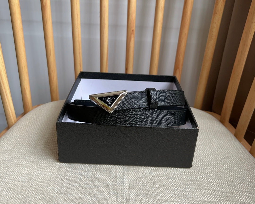 PRADA 25S BELT 20 MM IN BLACK CALFSKIN 571377