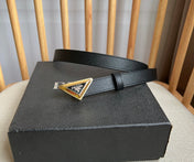 PRADA 25S BELT 20 MM IN BLACK CALFSKIN 571378