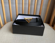 PRADA 25S BELT 20 MM IN BLACK CALFSKIN 571378