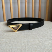 PRADA 25S BELT 20 MM IN BLACK CALFSKIN 571378