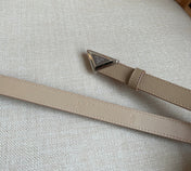 PRADA 25S BELT 20 MM IN BEIGE BROWN CALFSKIN 571383