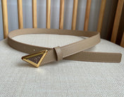 PRADA 25S BELT 20 MM IN BEIGE BROWN CALFSKIN 571384