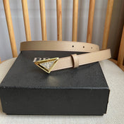 PRADA 25S BELT 20 MM IN BEIGE BROWN CALFSKIN 571384