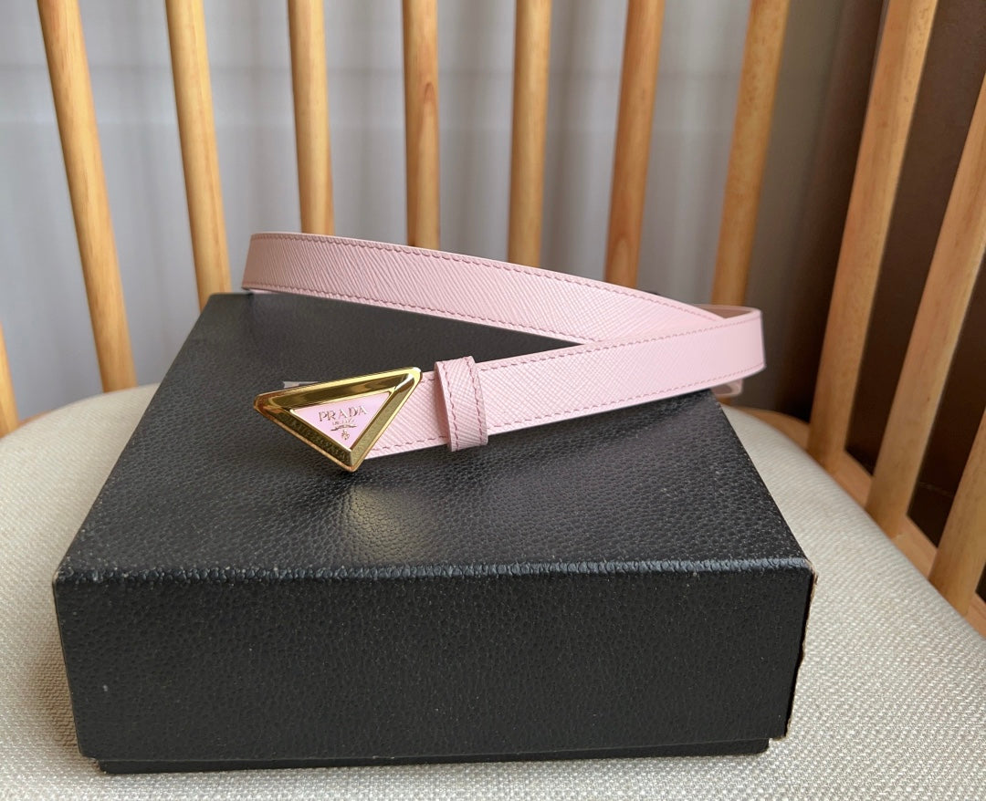 PRADA 25S BELT 20 MM IN LIGHT PINK CALFSKIN 571387