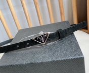 PRADA 25S BELT 15 MM IN BLACK SUEDE 541734