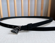 PRADA 25S BELT 15 MM IN BLACK SUEDE 541734