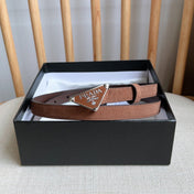 PRADA 25S BELT 15 MM IN BROWN SUEDE 541736