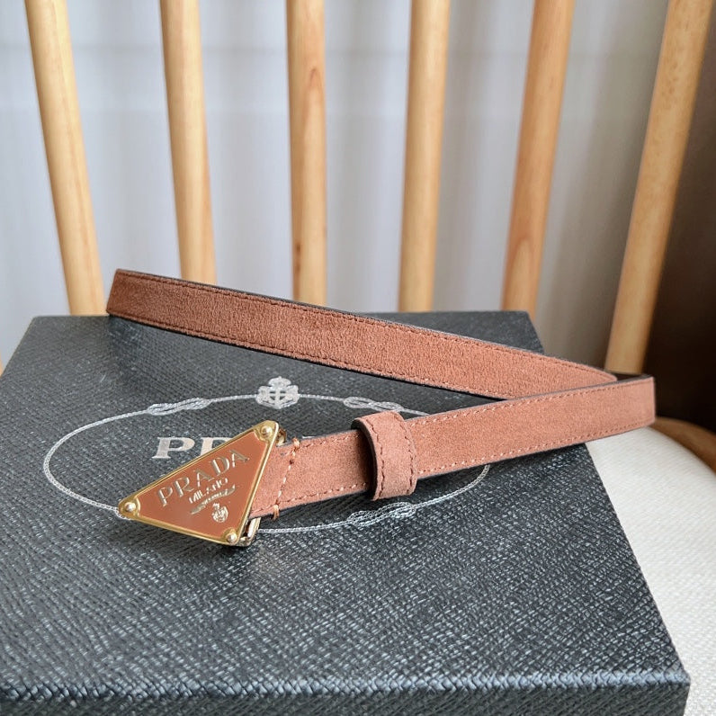 PRADA 25S BELT 15 MM IN BROWN SUEDE 541737