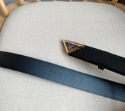 PRADA 25S BELT 33 MM IN BLACK CALFSKIN 551858