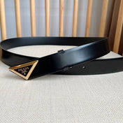 PRADA 25S BELT 33 MM IN BLACK CALFSKIN 551858