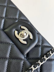 CC SMALL 20 FLAP BAG IN BLACK CALFSKIN