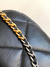 CC LARGE 30 HOBO BAG IN BLACK CALFSKIN MIX METAL HARDWARE