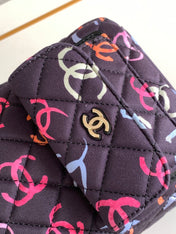 CC CLASSIC MINI 18 BACKPACK COLORFUL WOOL COTTON MIXED FIBERS GOLD TONE METAL